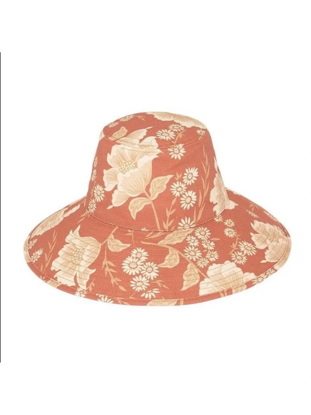 Spell Wide-Brim Bucket Hat in Rust Pink